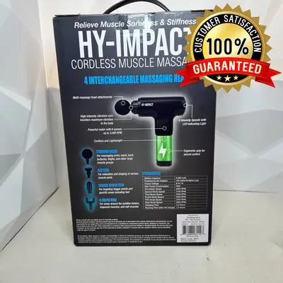 HY-IMPACT Deep Tissue Massage Gun, Cordless Muscle Massager, 6 Speeds, Portable - Thumbnail 9